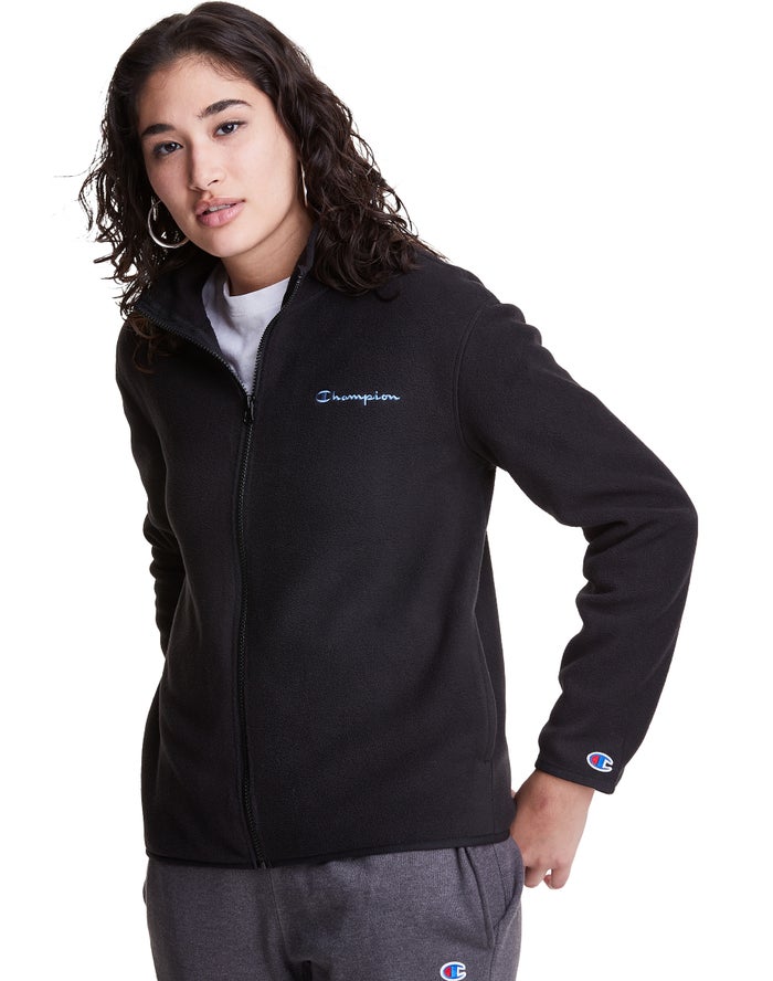 Champion Polar Fleece Full Zip Mock Neck Jas Dames - Zwart - Belgie 9672AZXBF